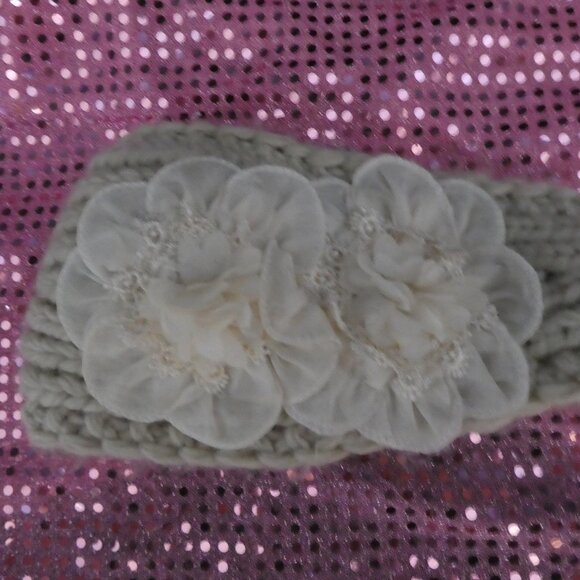 Stylish Crochet Winter Headband With Flowers | Adjustable | 100% Acrylic | OS - Picture 9 of 9